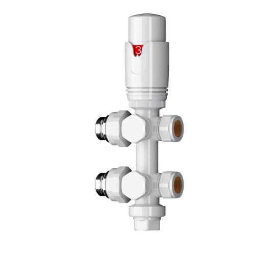 Radiator aansluitset midden glans wit 1/2X16mm