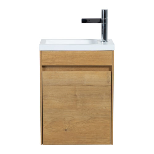 Fonteinmeubel Antonio 40cm eiken met mat witte wastafel