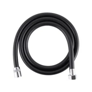 Doucheslang 150cm mat zwart Pvc Chroom