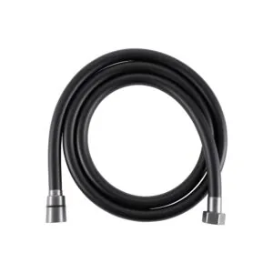 Doucheslang 150cm mat zwart Pvc Gun metal