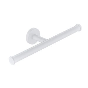 Dubbele wc-rolhouder mat wit rond zonder klep
