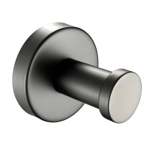 Handdoekhaak gun metal Rond
