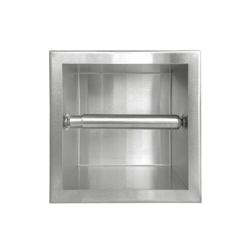 Inbouw toiletrolhouder Rvs zonder klep