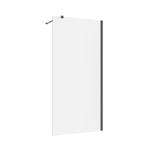 Inloopdouche 90x200 8mm Nano glas gun metal serie Silvio melkglas