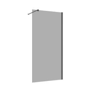 Inloopdouche 90x200 8mm Nano glas gun metal serie Silvio rookglas