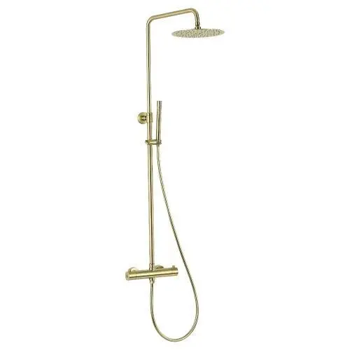 Opbouw regendouche 25cm hoofddouche thermostatisch mat goud
