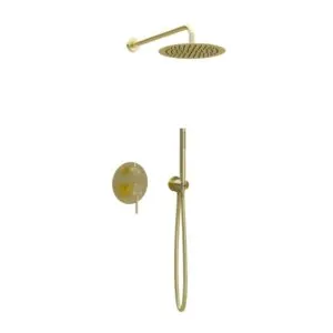 Inbouw regendouche met wandarm 25cm douchekop mat goud