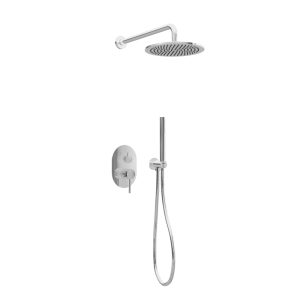 Inbouw regendouche met wandarm 25cm douchekop chroom ovaal