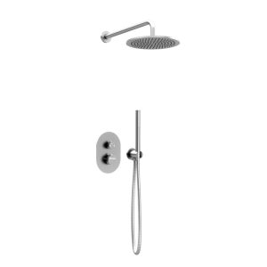 Thermostatische Inbouw regendouche met wandarm 25cm douchekop volledig Rvs ovaal