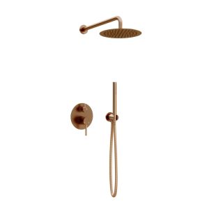 Inbouw regendouche met wandarm 25cm douchekop copper