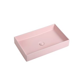 Wastafel Carla 60x37x11cm mat roze inclusief afvoerplug