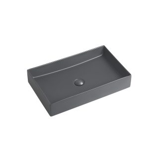 Wastafel Carla 60x37x11cm mat antraciet inclusief afvoerplug