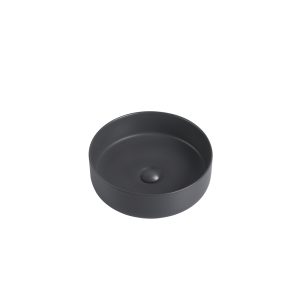 Waskom Anna 35x35x12cm mat antraciet inclusief afvoerplug
