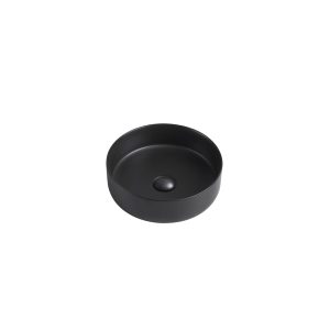 Waskom Anna 35x35x12cm mat zwart inclusief afvoerplug