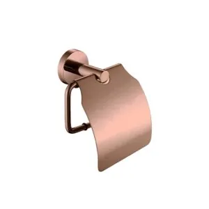 Wc-rolhouder copper Rond met klep