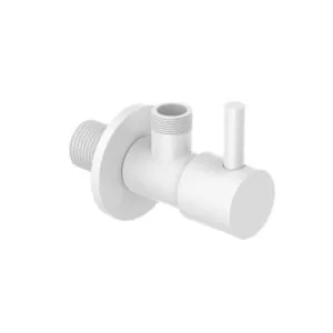 Hoekstopkraan 1/2x3/8 mm met rozet mat wit
