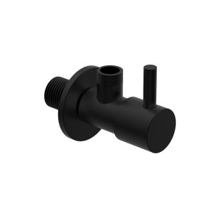 Hoekstopkraan 1/2x3/8 mm met rozet mat zwart