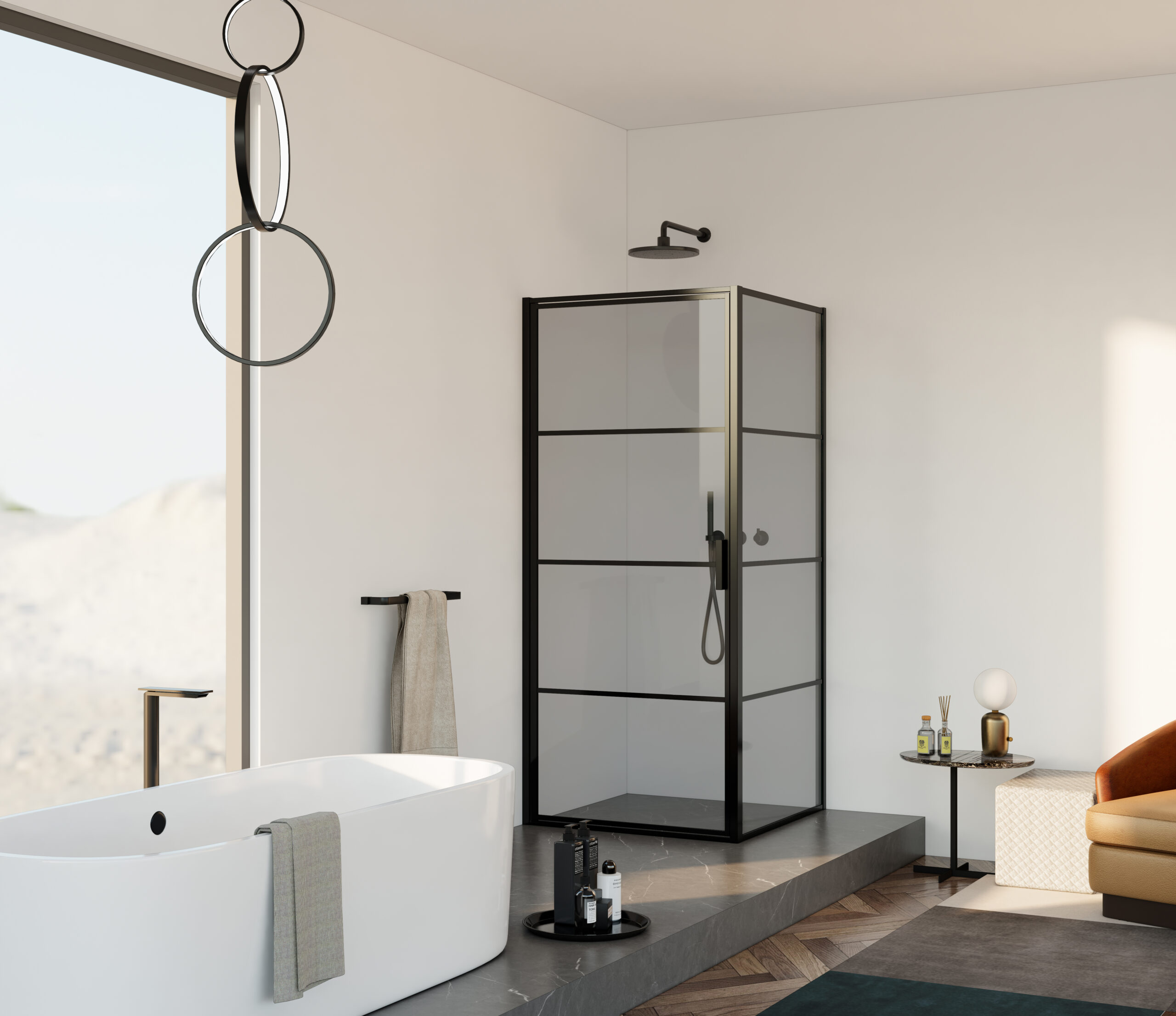 Douchecabine Rafaella 80x80x200 mat zwart