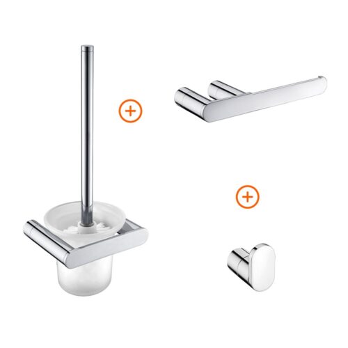 Toilet accessoires set chroom ovaal