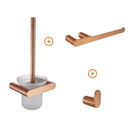 Toilet accessoires set Copper ovaal