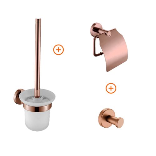 Toilet accessoires set Copper rond
