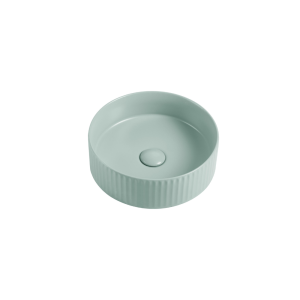 Waskom Retro 36x36x11cm mint groen met ribbels inclusief afvoerplug