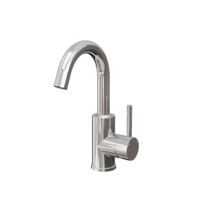 Wastafelkraan met draaibare uitloop Chroom één-greeps bediening inclusief aansluitslangen